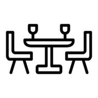 Dinning Table Line Icon Design vector