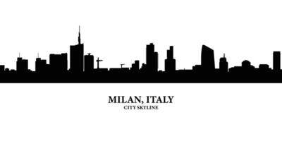 Milán ciudad horizonte silueta ilustración vector