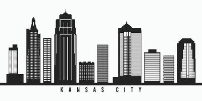 Kansas city skyline silhouette illustration vector