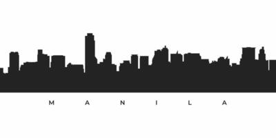 Manila ciudad horizonte silueta ilustración vector
