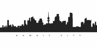 Kuwait ciudad horizonte silueta ilustración vector