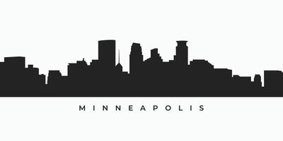 Minneapolis city skyline silhouette illustration vector