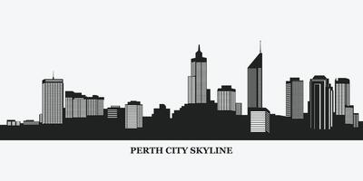 Perth city skyline silhouette illustration vector