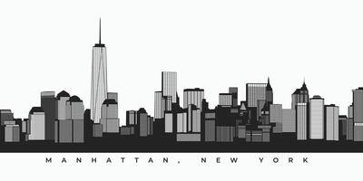 Manhattan city skyline silhouette illustration vector