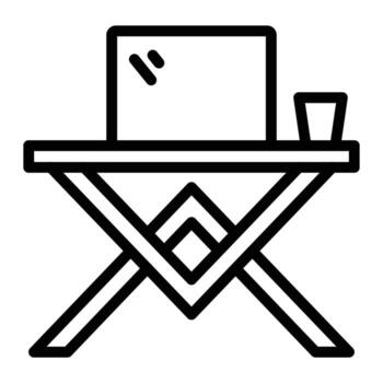Console Table Line Icon Design vector