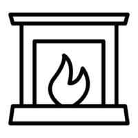 Fireplace Line Icon Design vector