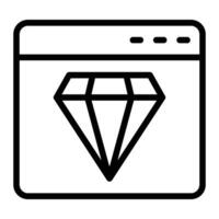 Diamond Line Icon Design vector