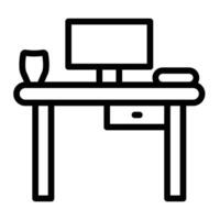 Workbench Line Icon Design vector