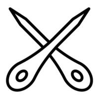 Knitting Needles Line Icon Design vector