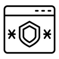 en línea seguridad línea icono diseño vector