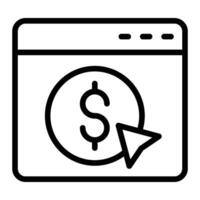 Pay Per Click Line Icon Design vector