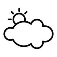 nube línea icono diseño vector