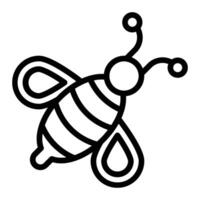 abeja línea icono diseño vector