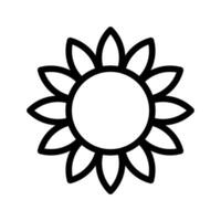 Sunflower Line Icon Design vector