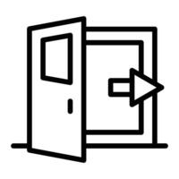Exit Door Line Icon Design vector