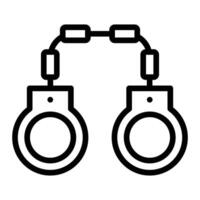 Handcuffs Line Icon Design vector