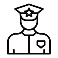 diseño de icono de línea de policía vector