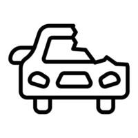 Broken Car Line Icon Design vector