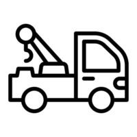 Tow Truck Line Icon Design vector