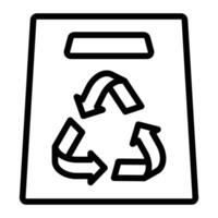 Recycle Bag Line Icon Design vector