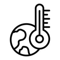 Global Warming Line Icon Design vector