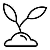 Eco Sprout Line Icon Design vector