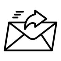 Rápido correo línea icono diseño vector