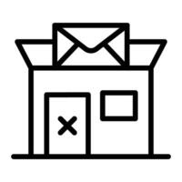 Close Post Office Line Icon Design vector