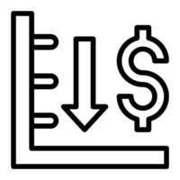 Decrease Line Icon Design vector