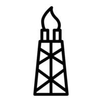 Oil Tower Line Icon Design vector