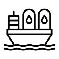 Tanker Ship Line Icon Design vector