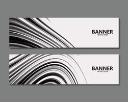 black abstract wave Banner design vector