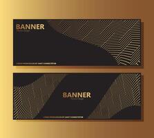 Luxury black abstract wave banner design vector