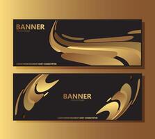 Luxury black abstract wave banner design vector