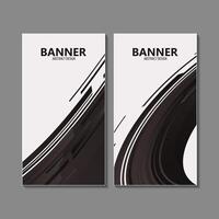 black abstract wave Banner design vector