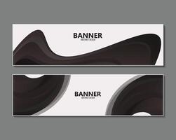 black abstract wave Banner design vector