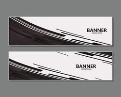 black abstract wave Banner design vector