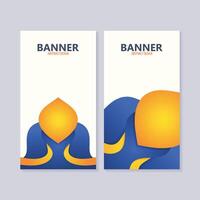 colorful abstract shape banner design vector