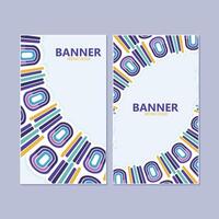 colorful abstract shape banner design vector