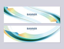 colorful abstract wave banner design vector