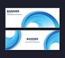 Blue abstract wave banner design vector