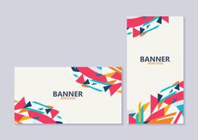 colorful abstract shape banner design vector
