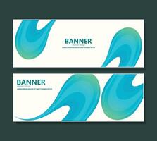 Blue abstract wave banner design vector