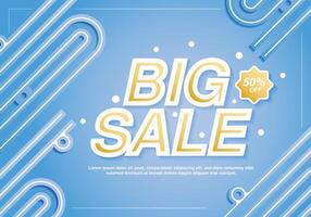 Blue big sale background abstract wave style vector