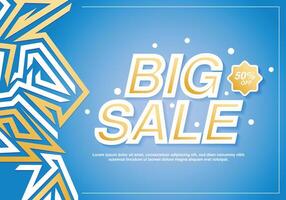 Blue big sale background abstract wave style vector