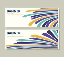 colorful abstract shape banner design vector