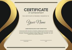 luxury certificate of achievement with wave abstract vector
