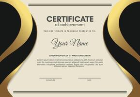 luxury certificate of achievement with wave abstract vector