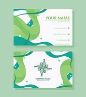 green abstract business card template vector