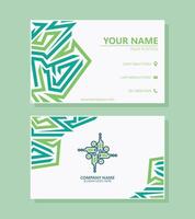 green abstract business card template vector